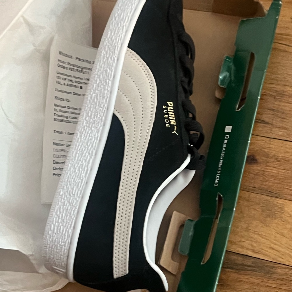 Puma Suede Black and Cream Men's Sneakers